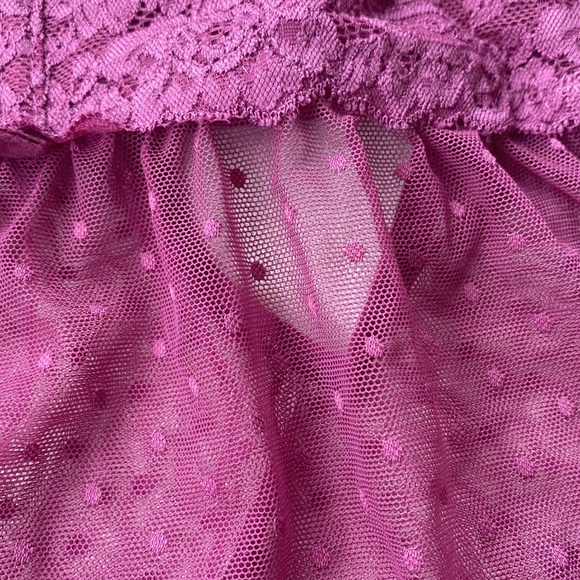 Magenta baby doll and thong - Picture 3 of 7